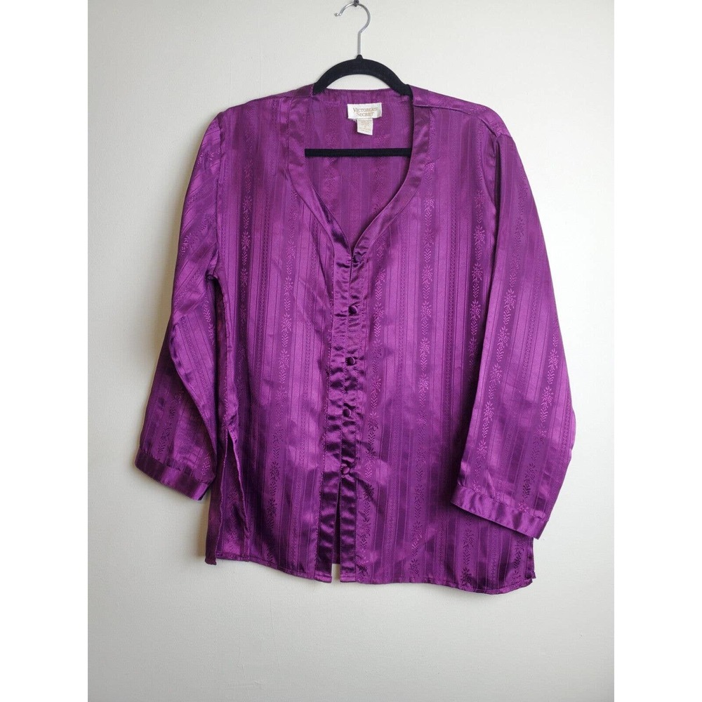 Vintage Victoria's Secret Gold Label‎ Satin Sleep Shirt Pajama Top Small - Picture 8 of 8